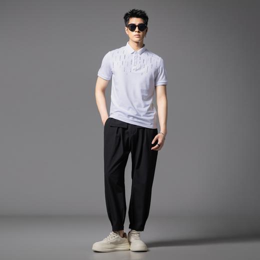 PINLI品立2025夏季新款商务休闲短袖POLO衫男士烫钻修身百搭上衣BG252112092 商品图4