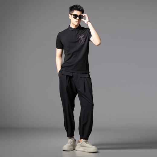 PINLI品立2025夏季新款烫钻短袖修身POLO衫商务休闲翻领男体恤衫BG252112088 商品图4