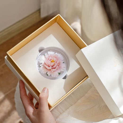 【了不起的匠人出品】德化白瓷手捏瓷花线香礼盒 牡丹香插摆件 陶瓷花居家装饰摆件 商品图2