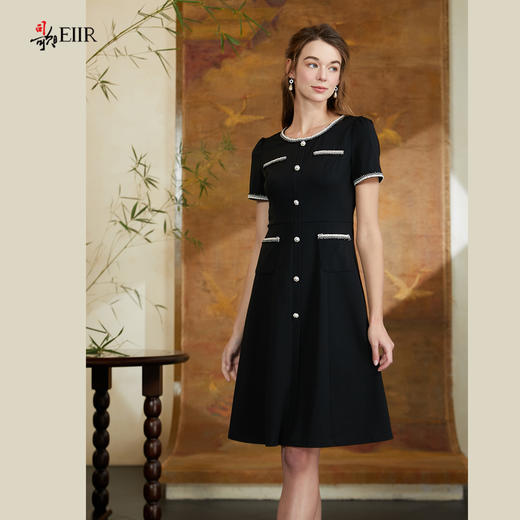 司歌弹力小香风连衣裙圆领短袖A911160X 商品图4