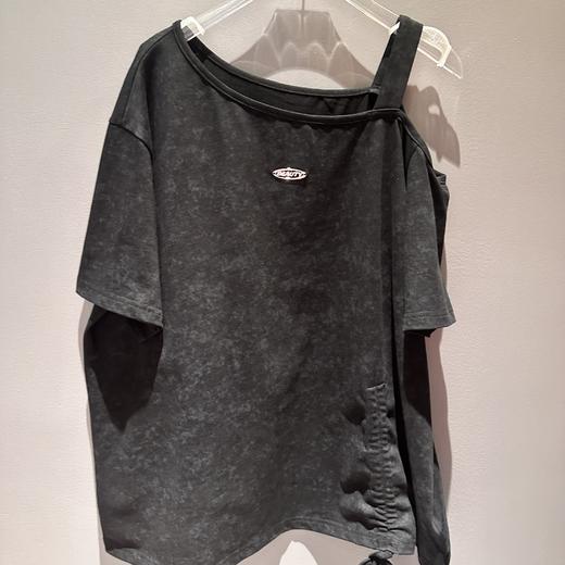 NC吊带露肩小标短袖T恤50419（黑）夏季952011450321 商品图3