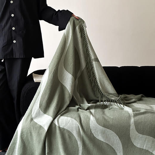 自然醒百搭时尚沙发毯样板间搭毯床尾毯航空流苏毯卧室披肩毯办公室午睡毯轻奢高级感百搭盖毯MT 商品图2