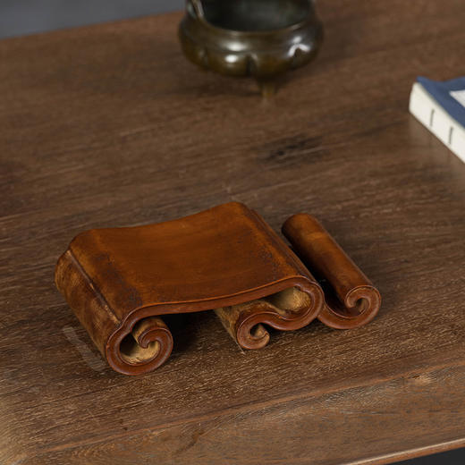 清	黄杨木整挖如意云纹墨床 商品图2