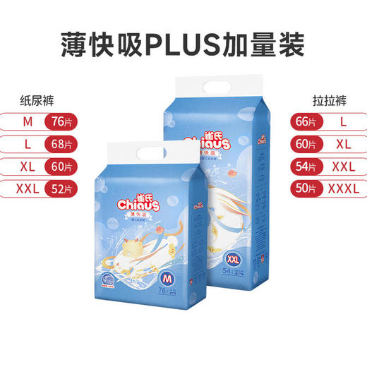 【买6包立减60】雀氏牌薄快吸婴儿纸尿裤/拉拉裤1包组加量装轻薄透气（加送4片便携装，新旧包装随机发）裸感空气裤，薄至0.1 商品图2