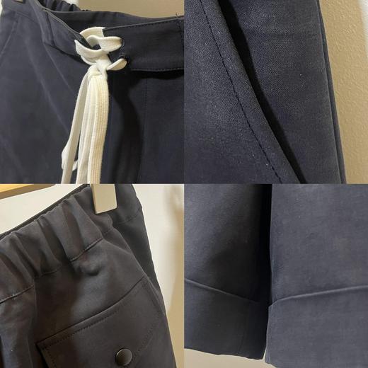 「k」洛诗琳05247纯棉薄款休闲短裤2025夏季高腰抽绳阔腿裤10310 商品图3