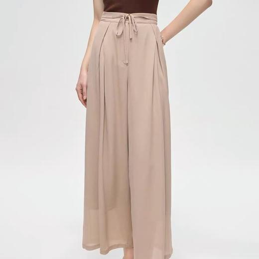 【à perles】IC*6A级23姆米鬼绉植物染桑蚕丝阔腿裤 商品图0