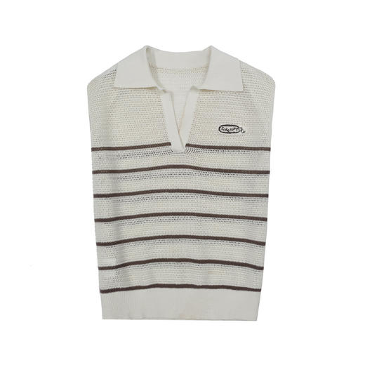 谜底针织衫无袖女2025夏季新品复古文艺宽松H型短毛衣252MZ0866 商品图4