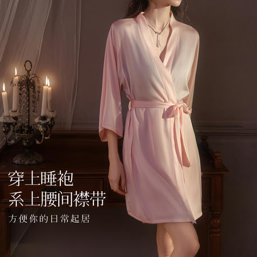 春夏性感深V蕾丝美背法式浪漫吊带睡裙女轻薄透气带胸垫家居天使睡裙套装 商品图4