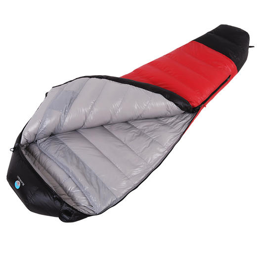 黑岩（BlackCrag） 新款白鹅绒 超轻羽绒睡袋 木乃伊睡袋 户外成人睡袋拼接 1500克充绒  红灰色 商品图2