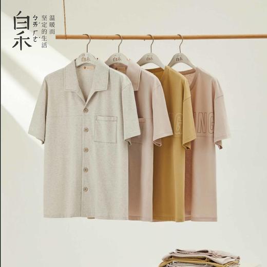 【白禾】麻感结纱圆领短袖家居套装 商品图6