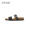 Dfuse迪芙斯2025夏季新款复古拖鞋布洛克勃肯鞋双条带凉拖女鞋DFD2110055 商品缩略图10