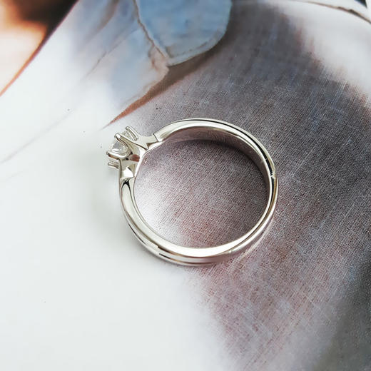 【天然正品】ENZO AU750白金时尚经典款六爪0.34克拉钻石戒指F-VVS1-2EX-VG 13号（戒圈可改）女士现售价：4680！160425TJ09 商品图5