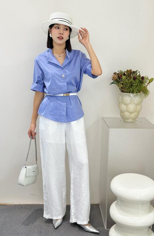 C55218#法式通勤翻领帅气衬衫 商品图0