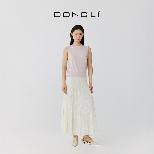 东黎 • 岛屿假日—云端芭蕾 桑蚕丝山羊绒女士春夏女士精纺背心 5149 商品图3