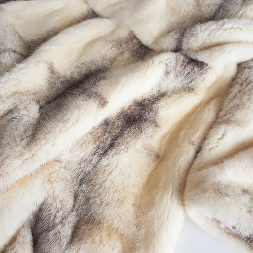 【95新】白色大毛领中长款貂皮外套女士M号现售价：5700！090525NJS02 商品图6