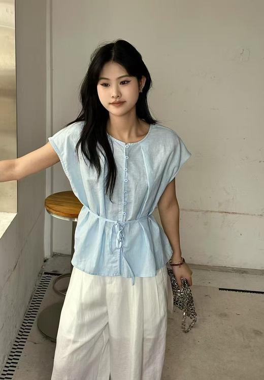 6101韩系一排扣苎麻上衣 商品图6