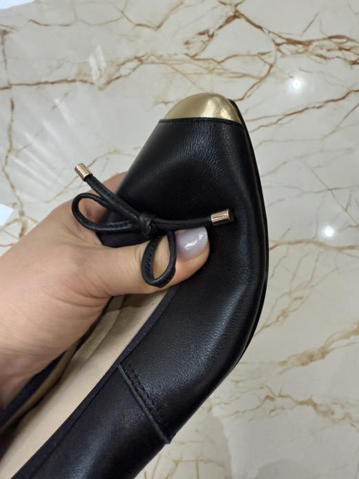 515-5 烘干 拼接鞋头 蝴蝶结 羊皮面 5cm锲型粗跟 暴走单鞋 号很足 我穿36 商品图7