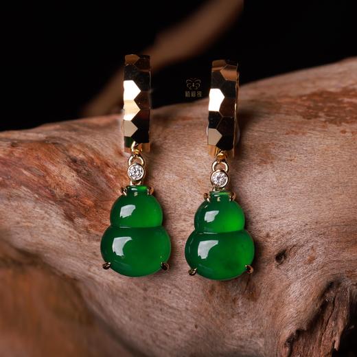 【福禄】翡翠葫芦耳坠EZ12504006W 商品图2
