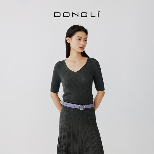 东黎 • 岛屿假日-万能公式 桑蚕丝山羊绒全成型V领半袖 4547 商品图6