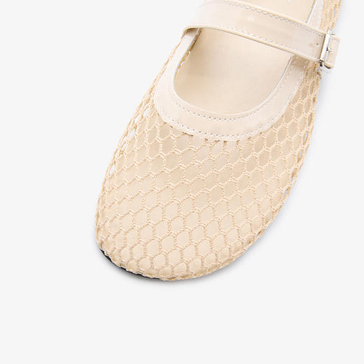 西遇镂空平底单鞋女新款夏季外穿网面透气玛丽珍鞋软底凉鞋V1156760 商品图5