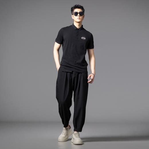 PINLI品立2025夏季新款商务休闲短袖POLO衫贴布绣翻领修身男上衣BG252112080 商品图4
