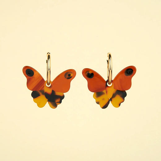 北京仓｜Coucou Suzette-Moth-琥珀色蝴蝶 耳环［法国设计师］ 商品图1
