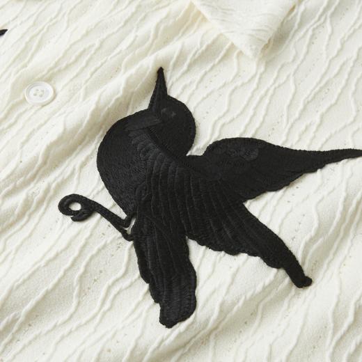 PINLI品立2025夏季新款双鸟贴布绣针织衬衫男士潮牌宽松短袖衬衣B252113063 商品图3