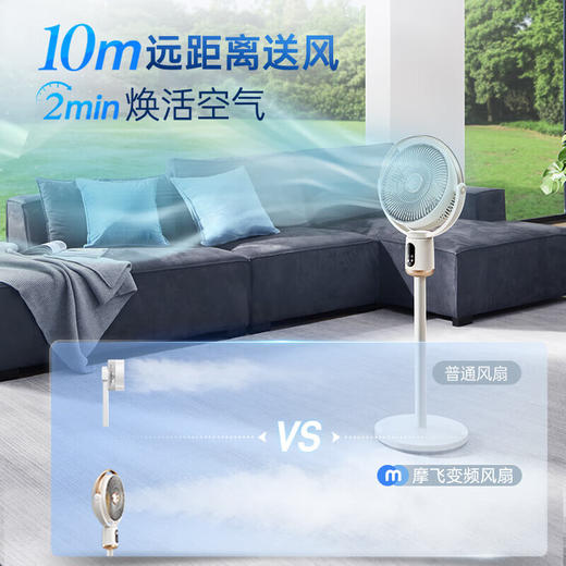 Morphyrichards摩飞直流变频电风扇可升降循环扇MR3702 椰奶白 商品图5