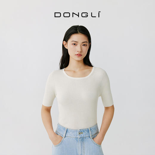 东黎 • 岛屿假日-万能公式 桑蚕丝山羊绒全成型圆领半袖 4549 商品图4