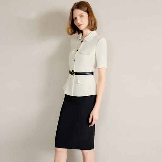 IWY/高端职业西装套装女夏季薄款短袖正装两件套商务主持装CS2255 商品图3