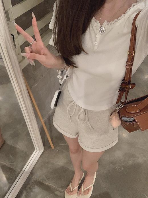 金蘑菇菇 XS码娇娇韩女 /  韩系乖甜设计感小灰裤 商品图4