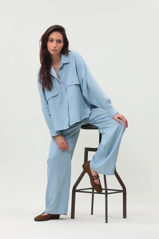 Ginette Garde  ANGELE衬衫 / GABRIEL阔腿裤-浅牛仔蓝 商品图1