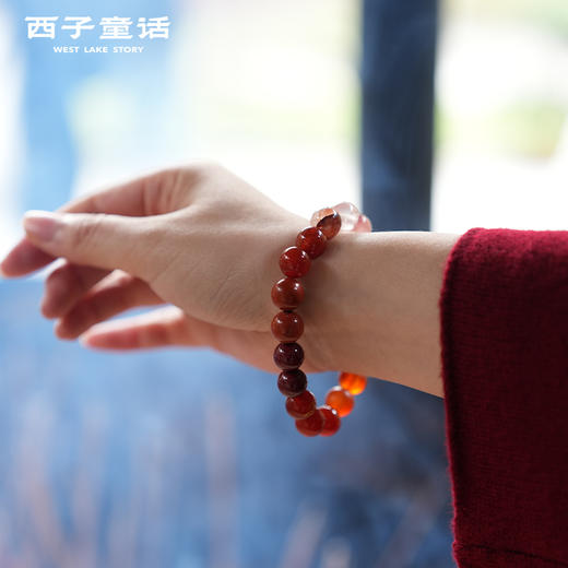 优选丨【灵隠景区直发】灵隠文创多宝水晶手串天然黄发晶草莓晶绿玛瑙手链五行平衡男女情侣手串 商品图4