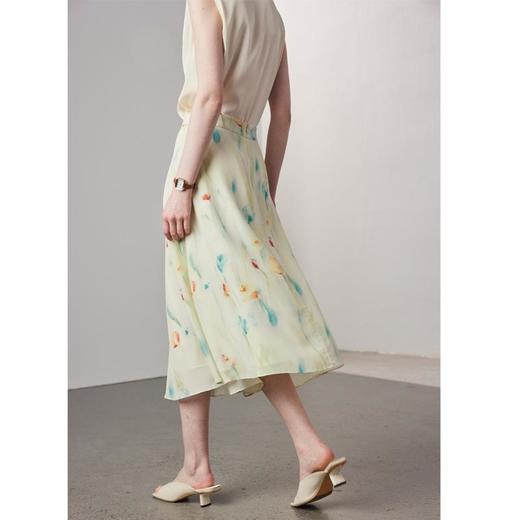 「自」全新升级【铂金会员367/天猫489/差价122】(02018)洛诗琳真丝印花半裙2025夏季百搭双绉印花桑蚕丝半身裙女 商品图3