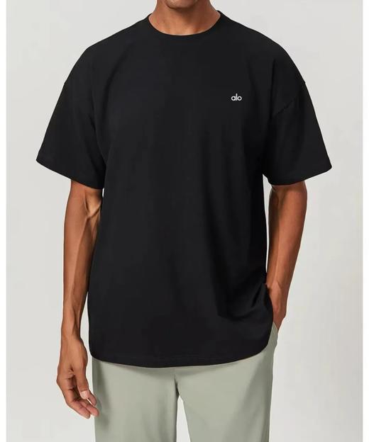 alo yoga印花logo户外运动休闲25ss圆领纯色纯棉短袖T恤 商品图0