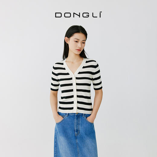 东黎 • 岛屿假日—纤羽 桑蚕丝山羊绒女士春夏开衫V领 2039 商品图6