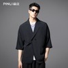 PINLI品立夏季新款男凉感冰丝宽松短裤潮牌黑色西装休闲套装V242117008 商品缩略图3