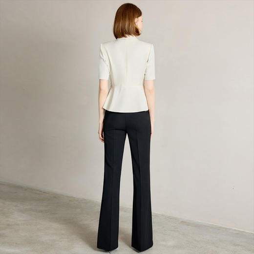 IWY/米白色气质干练通勤西装套裤女夏季短袖黑色职业装正式场合工作服CP2255 商品图4