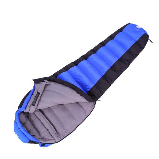 黑岩（BlackCrag） 户外露营 可拼接成人 600蓬鸭绒 羽绒睡袋 升级款烈风系列木乃伊 蓝色400克充绒量 商品图1