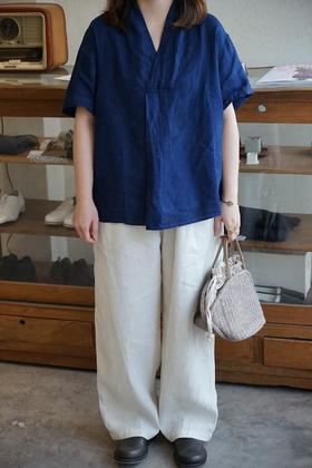 Mittan 米白宽版休闲长裤​(PT-119B)