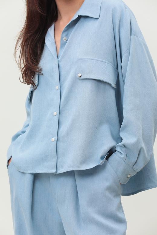 Ginette Garde  ANGELE衬衫 / GABRIEL阔腿裤-浅牛仔蓝 商品图5