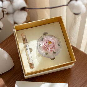 【了不起的匠人出品】德化白瓷手捏瓷花线香礼盒 牡丹香插摆件 陶瓷花居家装饰摆件