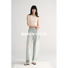MAISON CECILE 夏日水洗破洞设计感休闲慵懒立体压线弧形牛仔裤 商品缩略图1