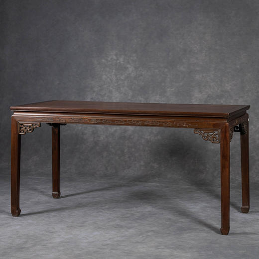 清	红木束腰马蹄腿拐子纹画桌 商品图0