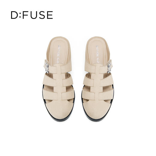 Dfuse迪芙斯2025夏季新款包头拖鞋条带镂空穆勒拖平底博肯凉拖DFD2110042 商品图9