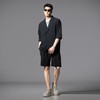 PINLI品立夏季新款男凉感冰丝宽松短裤潮牌黑色西装休闲套装V242117008 商品缩略图4