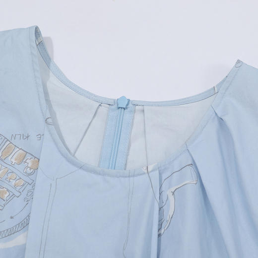 谜底连衣裙无袖女2025夏新品气质度假印花宽松H型中长裙252ML0609 商品图3