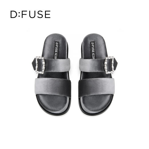 Dfuse迪芙斯2025夏季新款丝绒钻扣拖鞋厚底外穿博肯鞋凉拖DFD2110130 商品图14