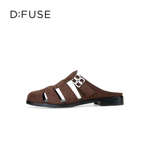 Dfuse迪芙斯2025夏季新款包头拖鞋条带镂空穆勒拖平底博肯凉拖DFD2110042 商品图10
