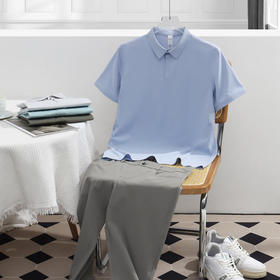 凉感夏季男士轻奢翻领短袖T恤速干网孔设计polo衫   HLS-GF81033